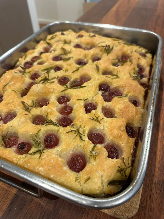 Grape & rosemary focaccia